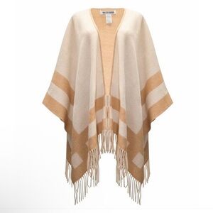 Walter Baker NWT Veruschka Reversible Poncho In Camel/Ivory - One Size
